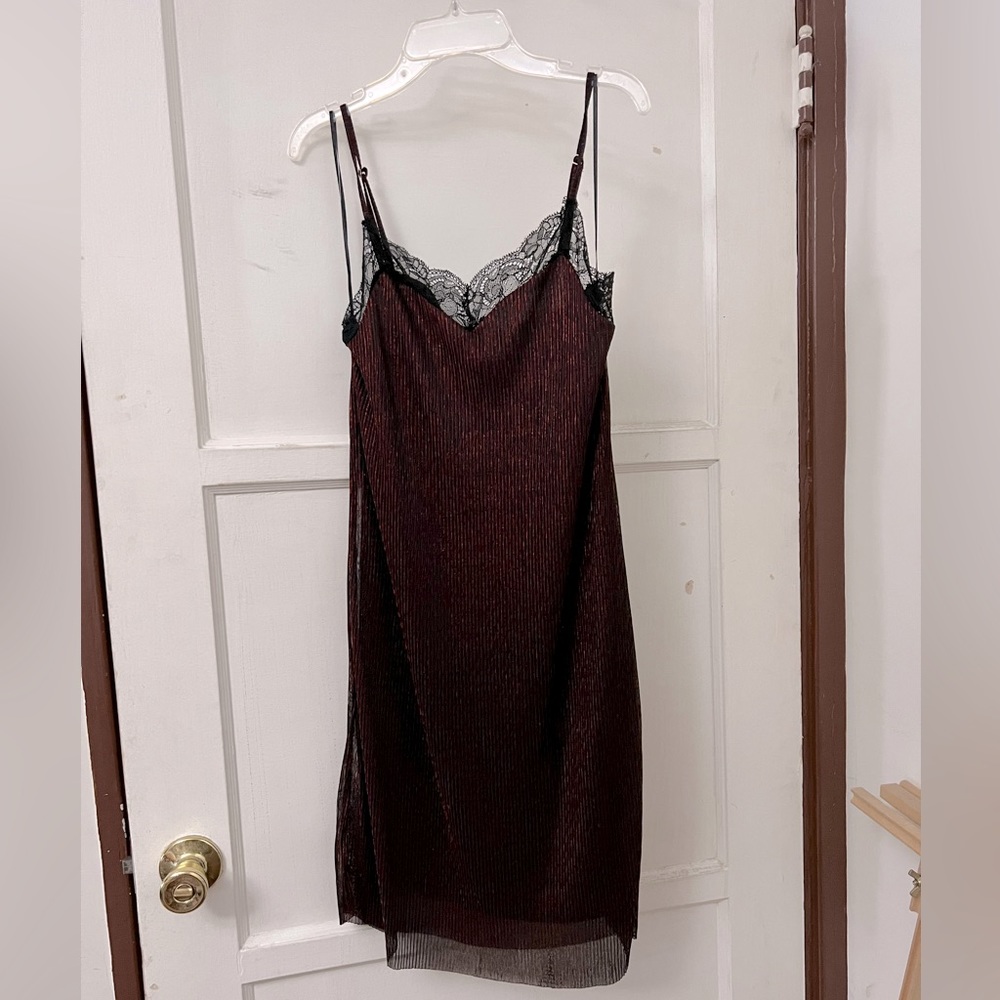 Red & Black Metallic Dress